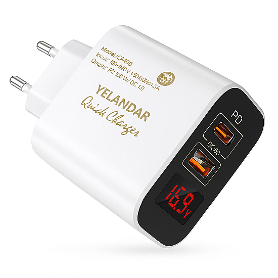 100W Супер Бързо Зарядно Yelandar CA400 с Power Delivery и Quick Charge 3.0 | Аксесоари за телефон