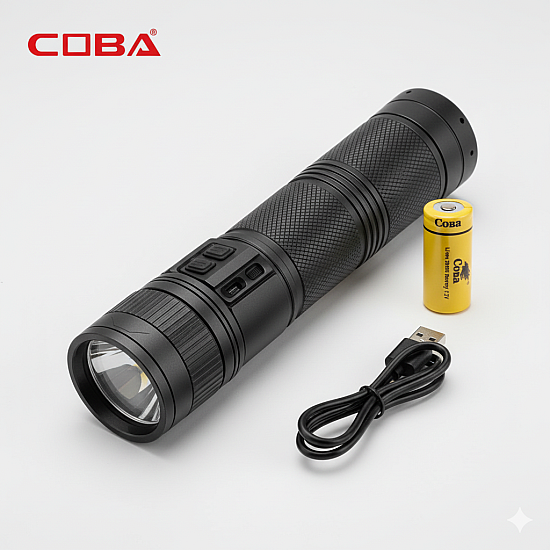 Мощен LED фенер COBA CB-G910,професионален фенер с далекобойност 3000 м, 5 режима и алуминиев корпус | Къмпинг