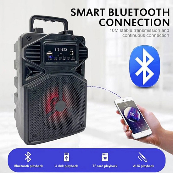 Преносима Bluetooth Тонколона KTS-1513 с Микрофон Преносима Bluetooth Тонколона KTS-1513 с Микрофон | Безжични колони