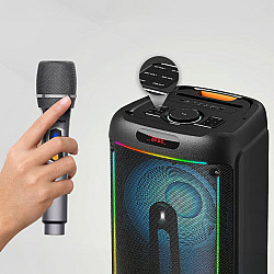 Караоке тонколона KTS-1939 с два 15-инчови говорителя,1000W RMS, Bluetooth, RGB, мобилна парти система