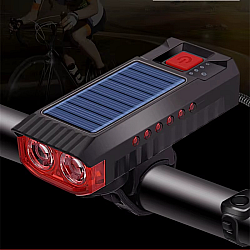 Соларен фар за велосипед 3 в 1 с 1200 lm, 4000 mAh, IPX5