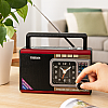 Радио Meier MD-909-Solar,ретро дизайн, AM/FM/SW, Bluetooth 5.0, USB/TF MP3, соларно и USB зареждане, 25W стерео | Безжични колони
