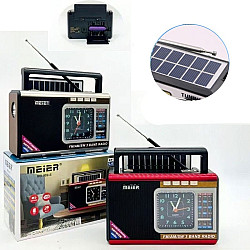 Радио Meier MD-909-Solar,ретро дизайн, AM/FM/SW, Bluetooth 5.0, USB/TF MP3, соларно и USB зареждане, 25W стерео