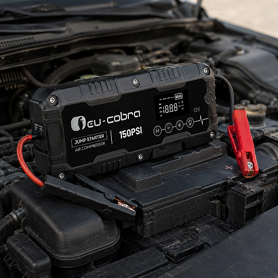 Мултифункционално 12V стартово устройство,Jump Starter и въздушен компресор Eu-Cobra 4 в 1 | Принадлежности