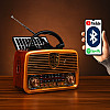 Ретро радио Golon-RX с Bluetooth, AM/FM, USB, соларен панел и Powerbank функция | Безжични колони