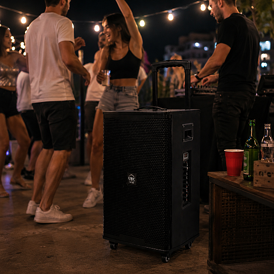 Мобилна акустична караоке система UKC T2 Pro (1500W) с 2 безжични микрофона | Безжични колони