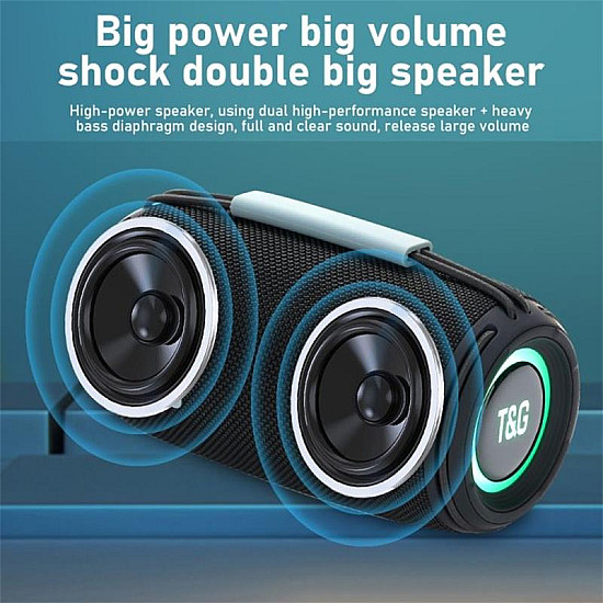 Портативна Bluetooth Тонколона T&G TG657–Силен звук, RGB светлини и устойчив дизайн Портативна Bluetooth Тонколона T&G TG657–Силен звук, RGB светлини и устойчив дизайн | Безжични колони