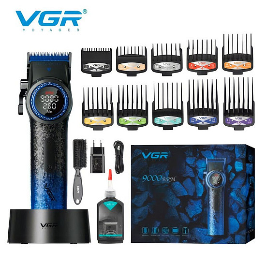 Синя Професионална машинка за подстригване VGR PRO V-001 | Машинки за подстригване