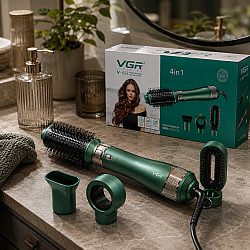 Професионална мултифункционална четка с горещ въздух 4-в-1 VGR V-493 1000W