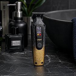 Професионален тример за контури и брада VGR V-879T (Gold) с титаниеви остриета