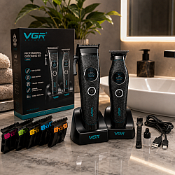 Професионален комплект 2 в 1: Машинка и Тример VGR V-880 S2 с безчеткови мотори