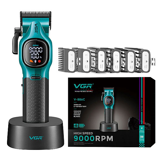 Професионална машинка за подстригване VGR V-886C GREEN Професионална машинка за подстригване VGR V-886C GREEN | Машинки за подстригване