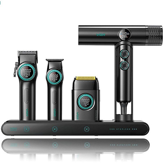 Професионален комплект за подстригване VGR Professional Barber Combo 4 в 1 VGR-PRO4 Професионален комплект за подстригване VGR Professional Barber Combo 4 в 1 VGR-PRO4 | Машинки за подстригване