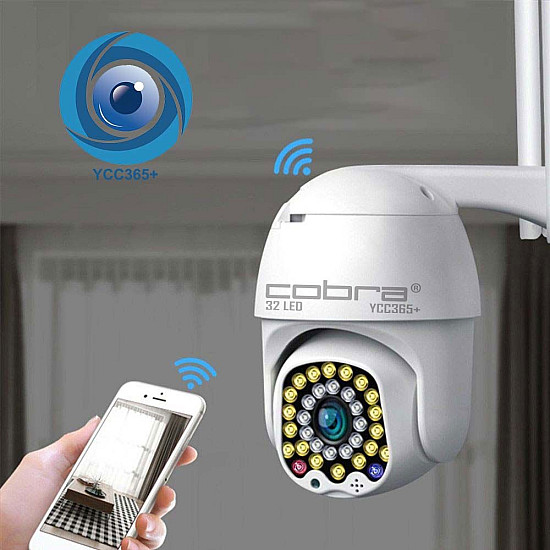 COBRA 32 LED YCC365+ Куполна Безжична Камера с Wi-Fi и Автоматично Следене на Движение | Видеонаблюдение
