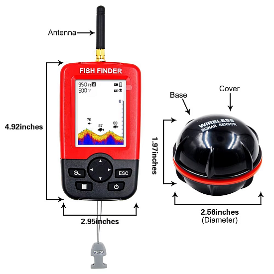 Безжичен Сонар за Риболов Fish Finder с 2.8-инчов LCD екран и 100 м обхват Безжичен Сонар за Риболов Fish Finder с 2.8-инчов LCD екран и 100 м обхват | Свободно време