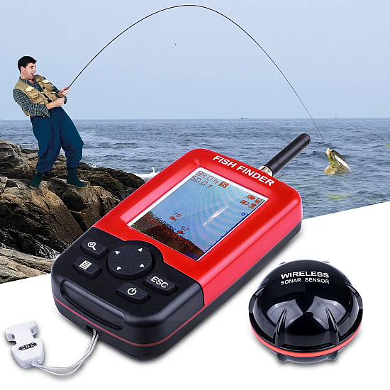 Безжичен Сонар за Риболов Fish Finder с 2.8-инчов LCD екран и 100 м обхват Безжичен Сонар за Риболов Fish Finder с 2.8-инчов LCD екран и 100 м обхват | Свободно време