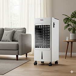 Охладител за въздух и овлажнител с отопление Oliver Voltz,75W-2000W, 4L резервоар, таймер, дистанционно управление
