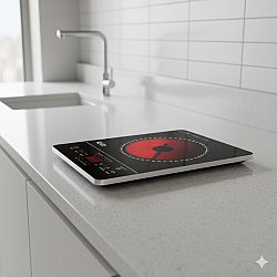 Котлон Voltz, 2000W, Кристална плоча с инфрачервен нагревател, LED екран и таймер