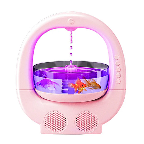 Антигравитационен овлажнител и дифузер Fishy с Bluetooth колонка и LED RGB подсветка | Аромадифузери