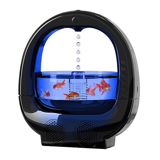 Антигравитационен овлажнител и дифузер Fishy с Bluetooth колонка и LED RGB подсветка | Аромадифузери