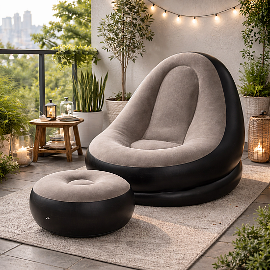 Преносим Надуваем Комплект от Кресло и Табуретка Inflatable Sofa | Свободно време