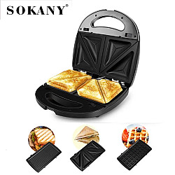 Уред за сандвичи Sokany 3 в 1 с незалепващи плочи 750W 