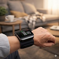 Преносим дигитален апарат за кръвно налягане за китка с LCD дисплей и памет EV1062