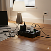 Универсален разклонител с 6 гнезда,3.4А, 5 USB порта и 1 Type-C портала, 3000W, Power Socket  QC3.0. | Тв Бокс и Аксесоари