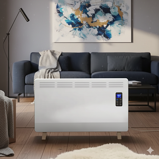 WiFi Конвекторен отоплител Oliver Voltz,2400W, Дистанционно управление, LED дисплей, Таймер и Защита от прегряване | Отоплителни уреди