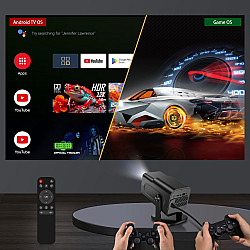Проектор HCS350 Pro Ретро с конзола за видеоигри, два джойстика и Android 12.0 TV OS