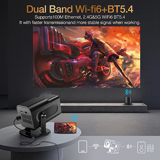 Проектор HCS350 Pro Ретро с конзола за видеоигри, два джойстика и Android 12.0 TV OS | Видео игри