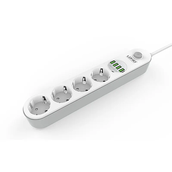 Разклонител LDNIO SE4432, 4 гнезда, CEE 7/3, 2500W, 4 x USB F, 2.0m, Бял - 40299 Разклонител LDNIO SE4432, 4 гнезда, CEE 7/3, 2500W, 4 x USB F, 2.0m, Бял - 40299 | Смарт устройства