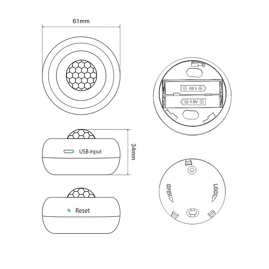 Смарт сензор PST-HW400B, За движение, PIR, 360 градуса, Wi-Fi, Tuya Smart, Бял - 91004 Смарт сензор PST-HW400B, За движение, PIR, 360 градуса, Wi-Fi, Tuya Smart, Бял - 91004 | Смарт устройства