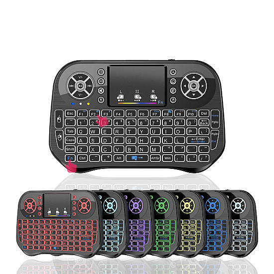 Мини клавиатура I10, USB 2.4GHz, Bluetooth, Тъчпад, Черен - 13056 Мини клавиатура I10, USB 2.4GHz, Bluetooth, Тъчпад, Черен - 13056 | Смарт устройства