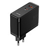 Мрежово зарядно устройство Baseus GaN5 Pro Fast, 100W, С PD кабел, Черен - 40411 | Зарядни за лаптоп
