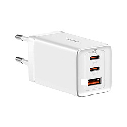 Мрежово зарядно устройство Baseus GaN5 Pro Fast, 65W, С PD кабел, Бял - 40410 Мрежово зарядно устройство Baseus GaN5 Pro Fast, 65W, С PD кабел, Бял - 40410