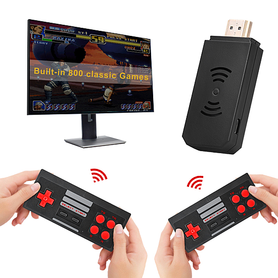 Игрова конзола  D600, 800 Вградени игри, HDMI, Черен - 13032 | Видео игри