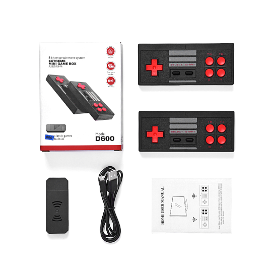 Игрова конзола  D600, 800 Вградени игри, HDMI, Черен - 13032 | Видео игри