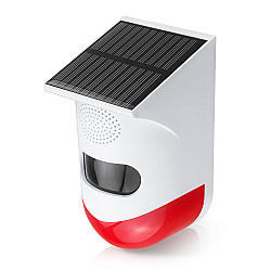 Смарт сирена  PST-CT80WR, PIR. Соларен, Wi-Fi, Tuya Smart, Бял - 91003