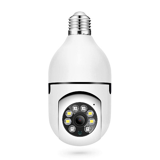 Смарт охранителна камера PST-F1-3MP, 3.0Mp, PTZ, За фасунга E27, Wi-Fi, Tuya Smart, Бял - 91029 | Видео и Фото камери