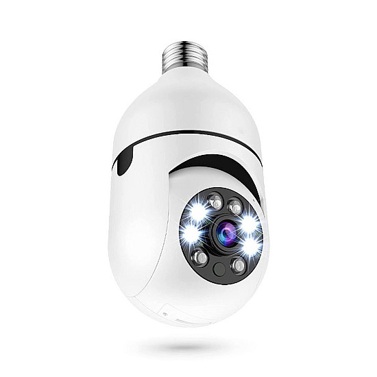 Смарт охранителна камера PST-F1-3MP, 3.0Mp, PTZ, За фасунга E27, Wi-Fi, Tuya Smart, Бял - 91029 | Видео и Фото камери