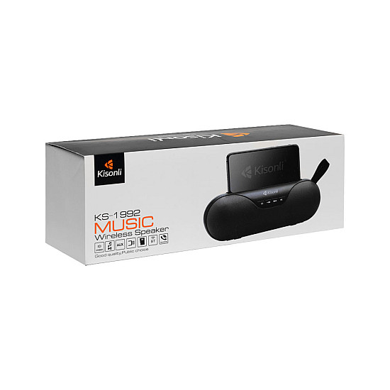 Тонколона Kisonli KS-1992, Bluetooth, USB, SD, FM, Черен - 22122 | Безжични колони