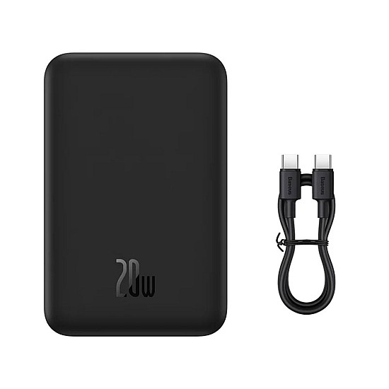 Преносима батерия Baseus Magnetic Mini Wireless, 20000mAh, 20W, С Type-C кабел, Черен - 87088 | Аксесоари за телефон
