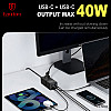 Удължител Earldom ES-SC21, 1 гнездо, CEE 7/3, 2 х USB F, 2 x USB-C, 1м., Черен - 40521 | Смарт устройства