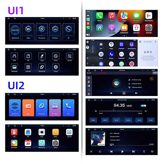 Преносим CarPlay / Android Auto дисплей, X5368, 6.86" | Принадлежности