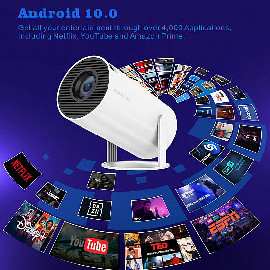 Проектор No brand HY300 PRO, 40-130, 1280*720P, Бял - 13344 | Принадлежности