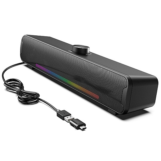 Тонколона Саундбар Onikuma L16, 2x5W, Bluetooth, USB, RGB | Безжични колони
