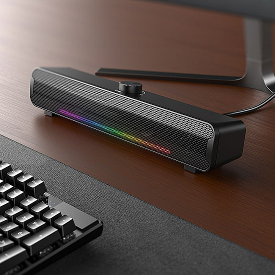 Тонколона Саундбар Onikuma L16, 2x5W, Bluetooth, USB, RGB | Безжични колони