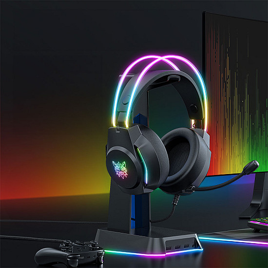 Слушалки Onikuma X26, За компютър, Микрофон, Подсветка, 3.5mm, USB | Слушалки