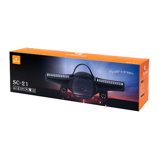 Тонколона Kisonli SC-21, Bluetooth, Солар, USB, SD, FM, Черен - 22321 | Безжични колони